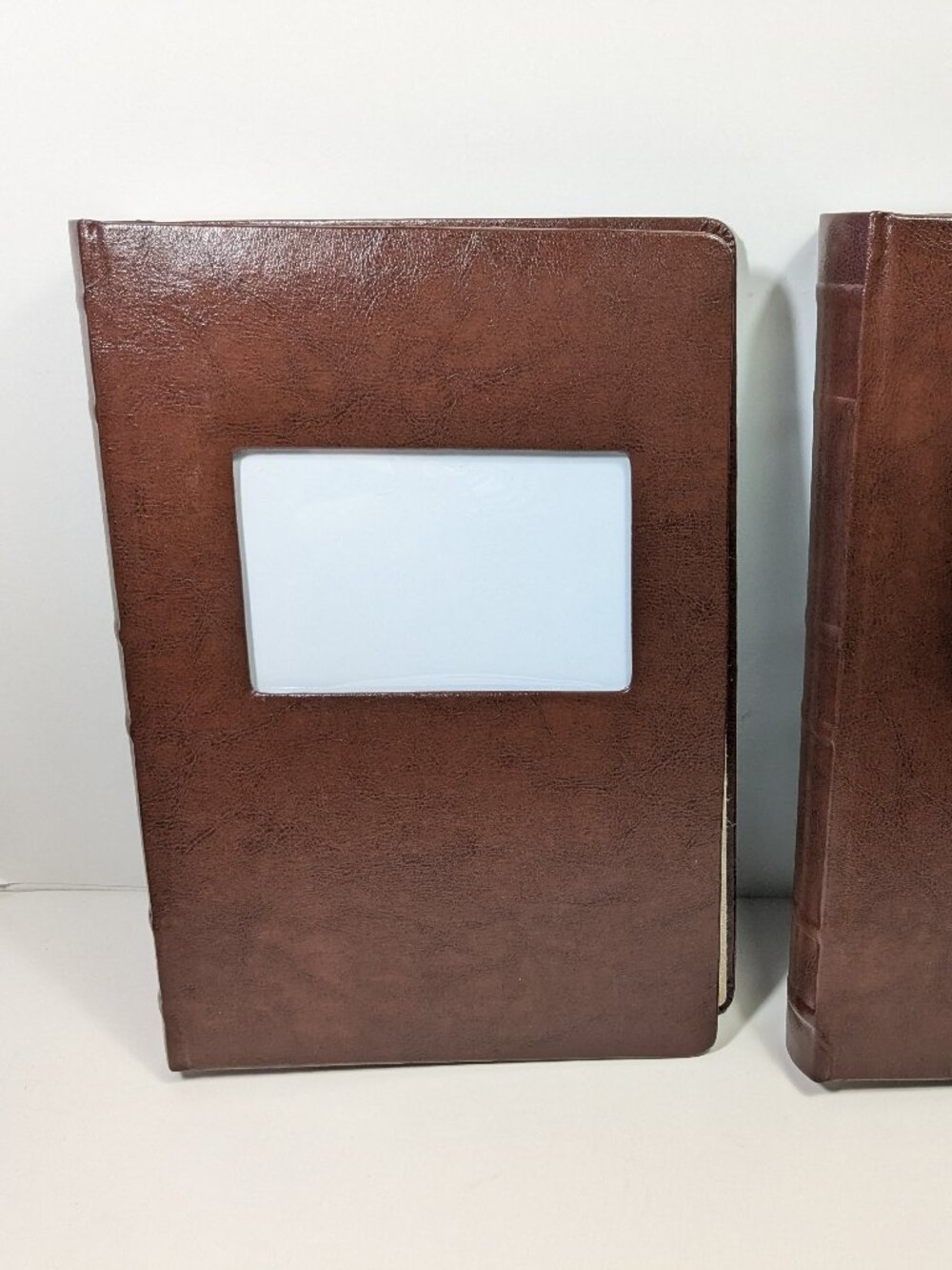 Old Town Brown Leather Bound Photo Album Lot Set 2 4x6 Photos Home Memories